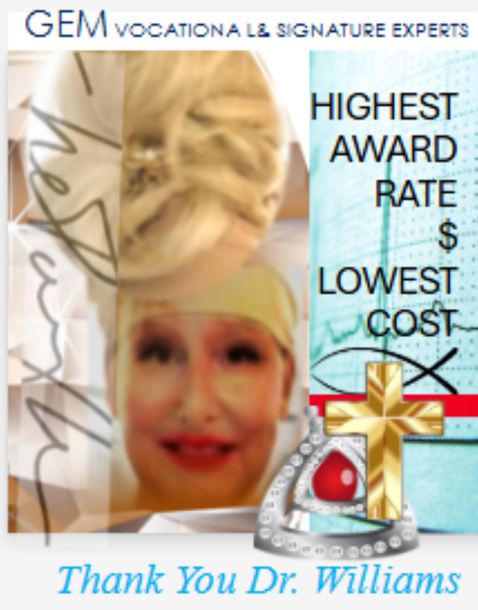 Vocational Expert & Signature Analyst Dr. Amber Williams, Ph.D. We win most every case. $20 per hour with a cap of $300 for a Comprehensive Vocational Assessment Earnings Capacity Eval. $50 Signature Analysis. (Social Security Disability (SSDI/SSI) Claims, Divorce/Custody/Alimony, Personal Injury, Signature/Handwriting Analysis, TDIU+, Life Care, Medical Malpractice, ERISA, ADA)